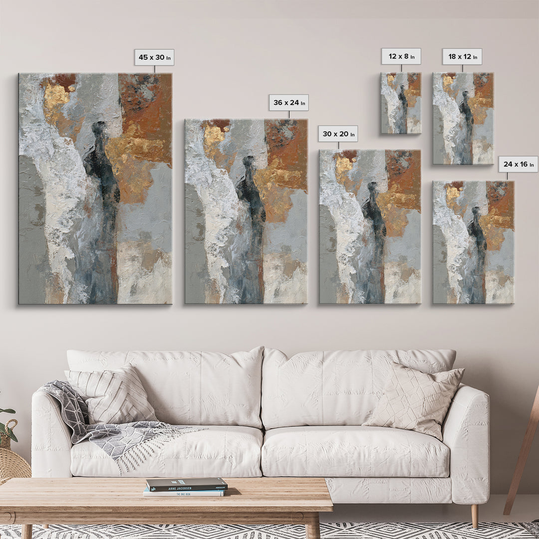 Silver Ocean Moonlight Scene Framed Canvas Print, Monochrome Art, Modern Art, Living Room Decor, Fine Art, Mono, MON-2x3-3