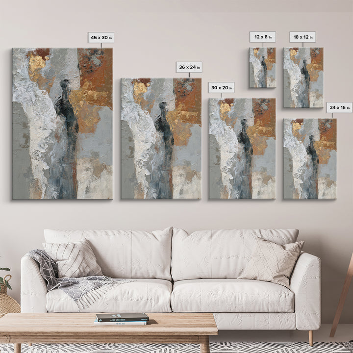 Silver Ocean Moonlight Scene Framed Canvas Print, Monochrome Art, Modern Art, Living Room Decor, Fine Art, Mono, MON-2x3-3