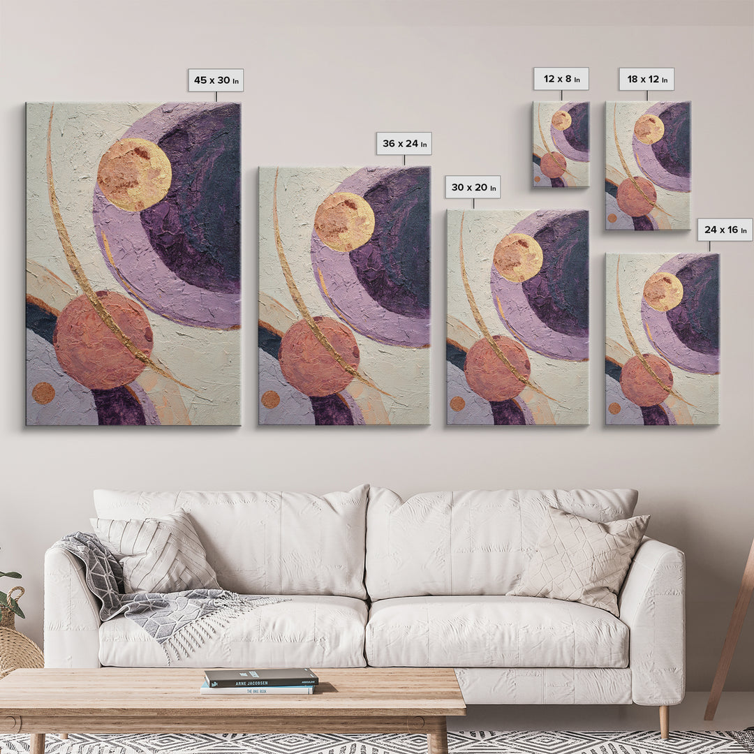 Purple Night Sky Framed Canvas Print, Monochrome Art, Wall Art, Living Room Decor, Abstract Art, Mono, Bedroom Decor, MON-2x3-47