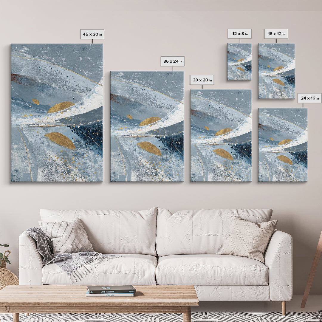 Silver Ocean Moonlight Scene Framed Canvas Print, Monochrome Art, Room Decor, Living Room Decor, Mono, Mid Century Modern, MON-2x3-51