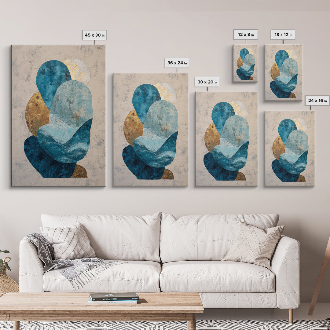 All Blue Ocean Abstraction Canvas Print, Monochrome Art, Bedroom Decor, Living Room Decor, Fine Art, Mono, Abstract Painting, MON-2x3-57