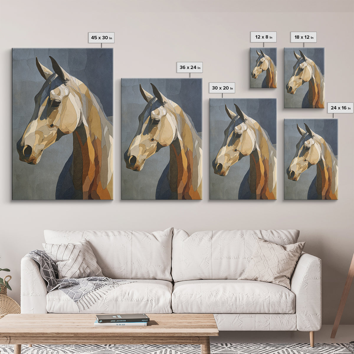 Sepia Horse Portrait Canvas Print, Monochrome Art, Art Print, Living Room Decor, Mono, Printable Art, Dark Academia Decor, MON-2x3-58