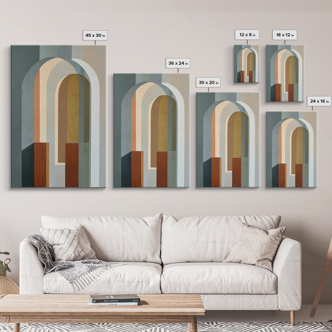 Gray Architectural Arch and Shadow Study Canvas Print, Monochrome Art, Home Decor, Living Room Decor, Oil Painting, Mono, MON-2x3-66