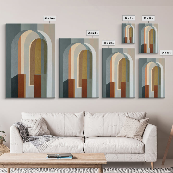 Gray Architectural Arch and Shadow Study Canvas Print, Monochrome Art, Home Decor, Living Room Decor, Oil Painting, Mono, MON-2x3-66