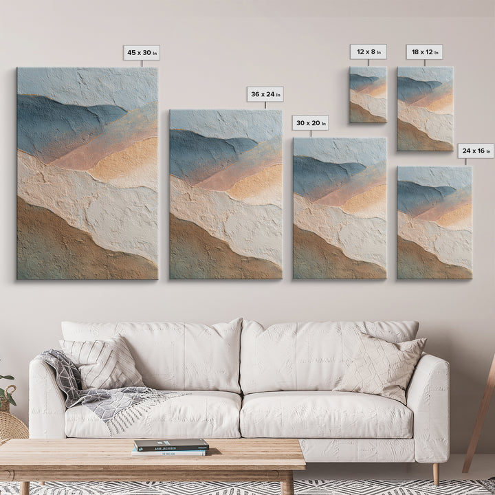 Blue Mountain Ridge Layers Framed Canvas Print, Monochrome Art, Contemporary Art, Living Room Decor, Mono, Original Art, MON-2x3-80