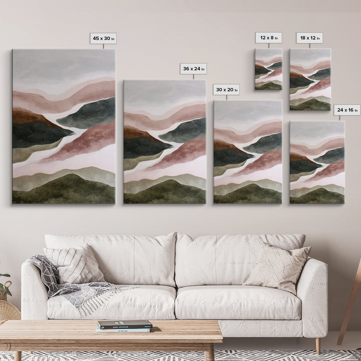 Charcoal Mountain Landscape Framed Canvas Print, Monochrome Art, Modern Wall Art, Living Room Decor, Mono, Statement Artwork, MON-2x3-84