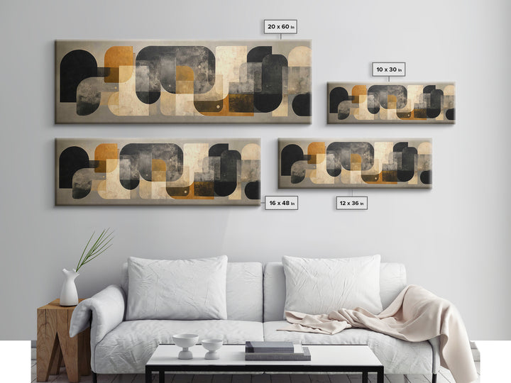 Black Ink Abstract Canvas Print, Monochrome Art, Boho Decor, Living Room Decor, Fine Art, Mono, Art Print, Digital Art, MON-3x1-22