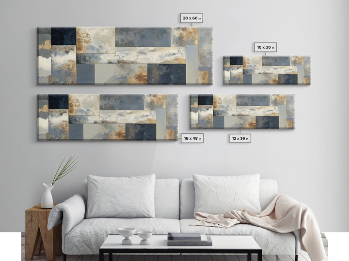 Silver Ocean Moonlight Scene Canvas Print, Monochrome Art, Luxury Decor, Living Room Decor, Oil Painting, Mono, MON-3x1-35
