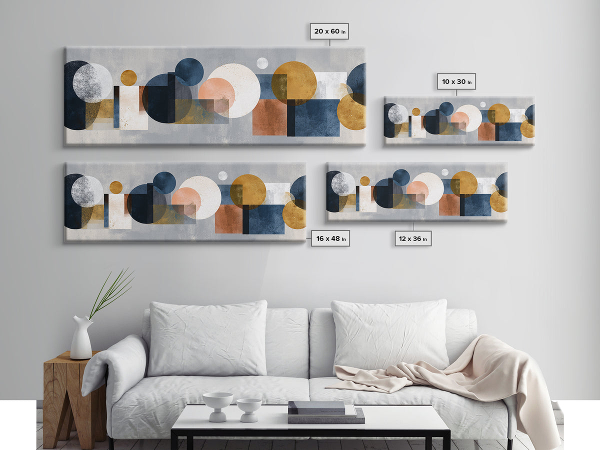 Cream on Cream Minimalist Forms Canvas Print, Monochrome Art, Mid Century Modern, Living Room Decor, Mono, Boho Wall Art, MON-3x1-38