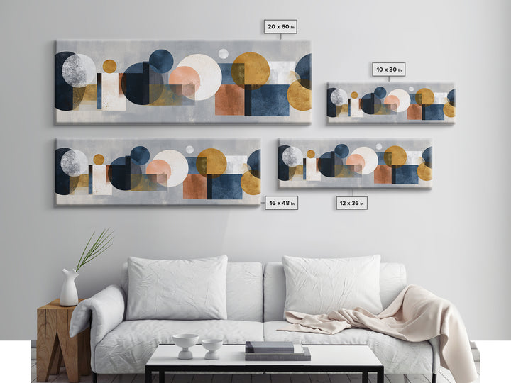 Cream on Cream Minimalist Forms Canvas Print, Monochrome Art, Mid Century Modern, Living Room Decor, Mono, Boho Wall Art, MON-3x1-38