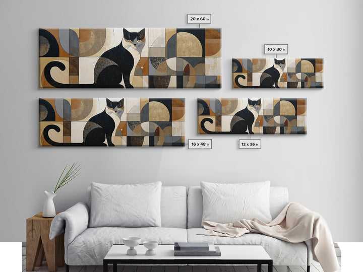 Monochrome Cat Portrait Canvas Print, Monochrome Art, Digital Wall Art, Living Room Decor, Fine Art, Mono, Unique Wall Art, MON-3x1-75