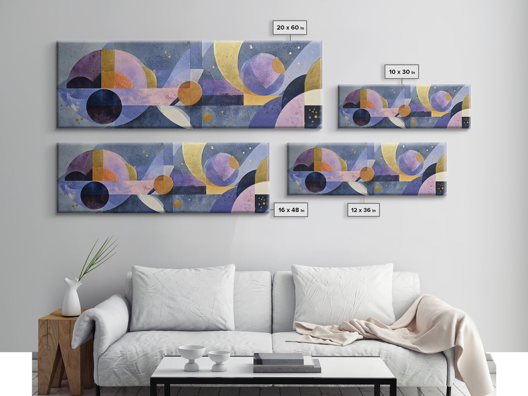 Purple Night Sky Framed Canvas Print, Monochrome Art, Large Wall Art, Living Room Decor, Oil Painting, Mono, Modern Wall Art, MON-3x1-79