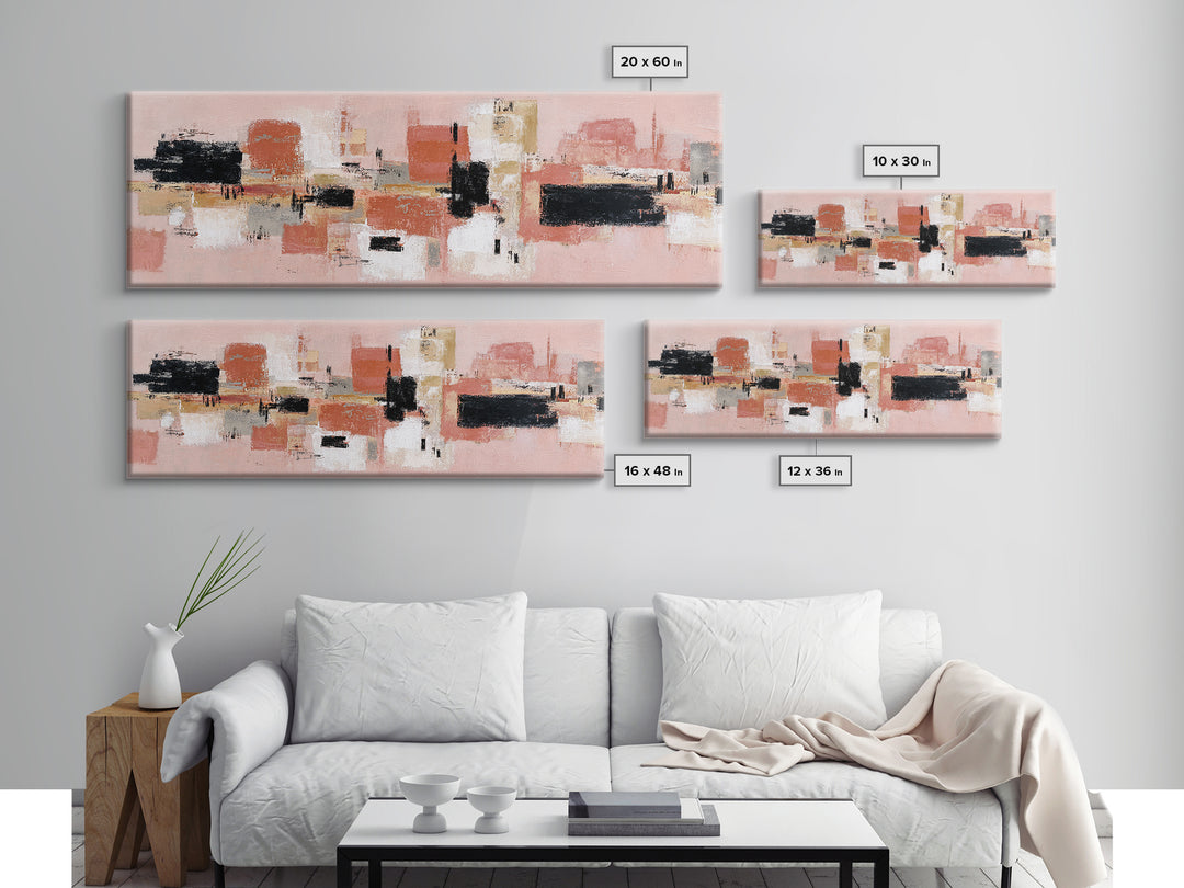 Burnt Orange Canyon Abstraction Canvas Print, Monochrome Art, Modern Wall Art, Living Room Decor, Mono, Statement Artwork, MON-3x1-8
