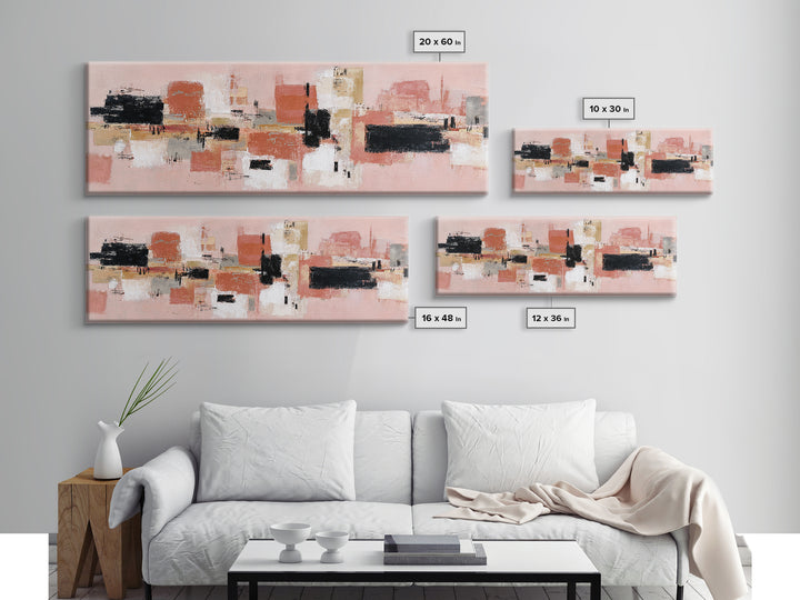 Burnt Orange Canyon Abstraction Canvas Print, Monochrome Art, Modern Wall Art, Living Room Decor, Mono, Statement Artwork, MON-3x1-8