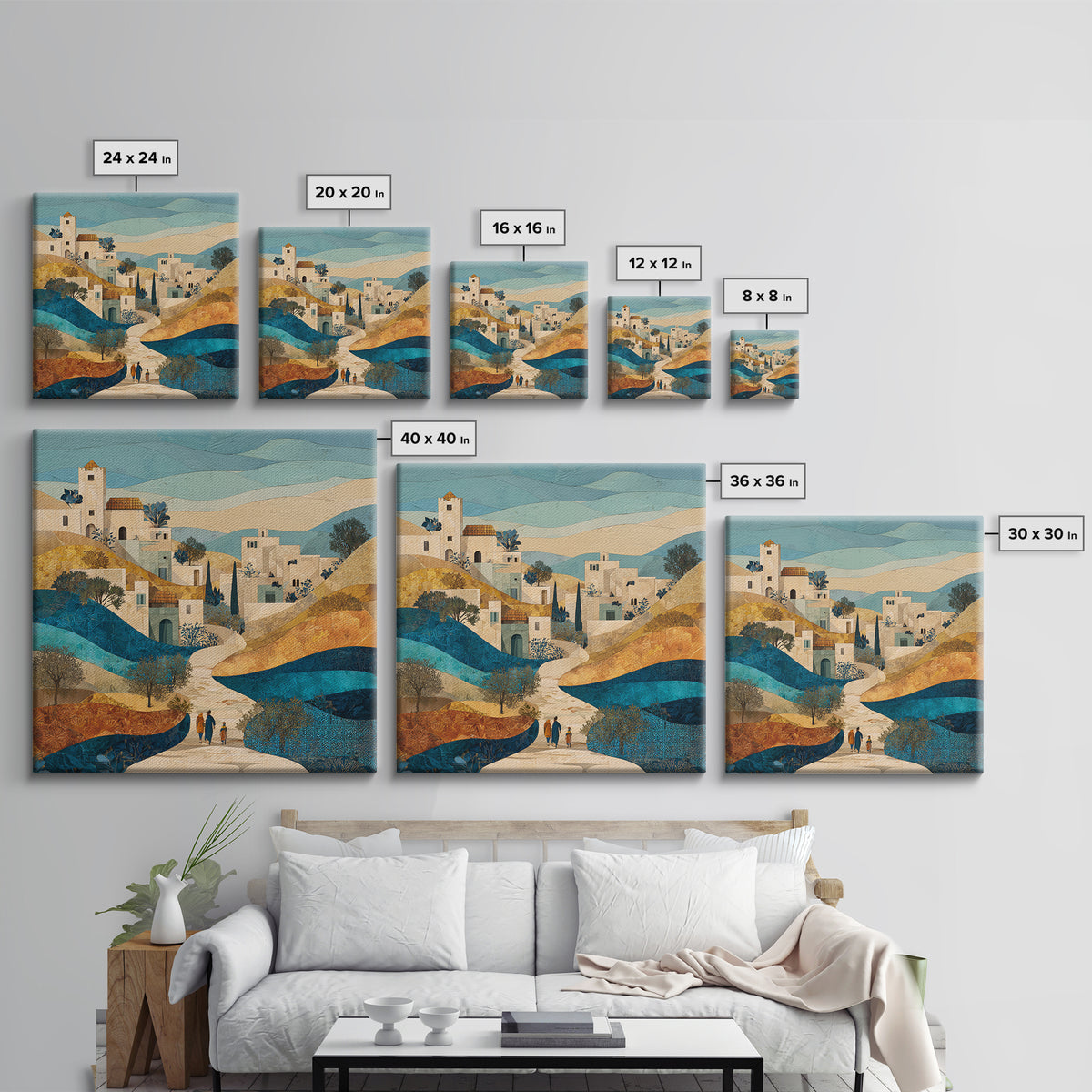 Sahara Dune Waves Framed Canvas Print, Moroccan Art, Living Room Decor, Fine Art, Marrakesh, Travel Poster, Map Wall Art, MOR-1x1-44