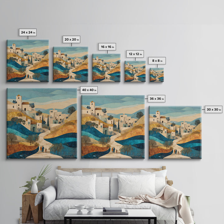 Sahara Dune Waves Framed Canvas Print, Moroccan Art, Living Room Decor, Fine Art, Marrakesh, Travel Poster, Map Wall Art, MOR-1x1-44