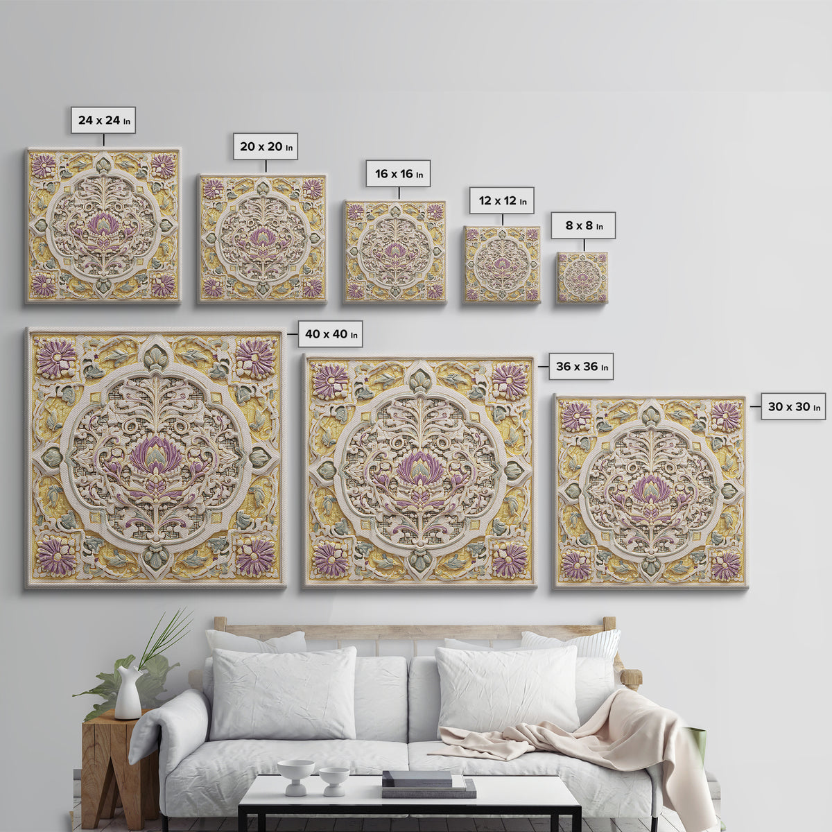 Patterned Door Hardware and Carved Wood Detail Canvas Print, Moroccan Art, Statement Artwork, Living Room Decor, Marrakesh, MOR-1x1-67