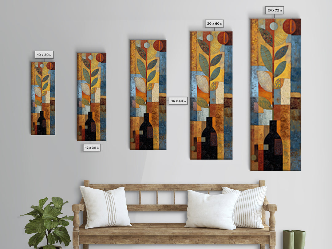 Indigo and Saffron Textile Abstraction Framed Canvas Print, Moroccan Art, African Art, Living Room Decor, Abstract Art, MOR-1x3-3