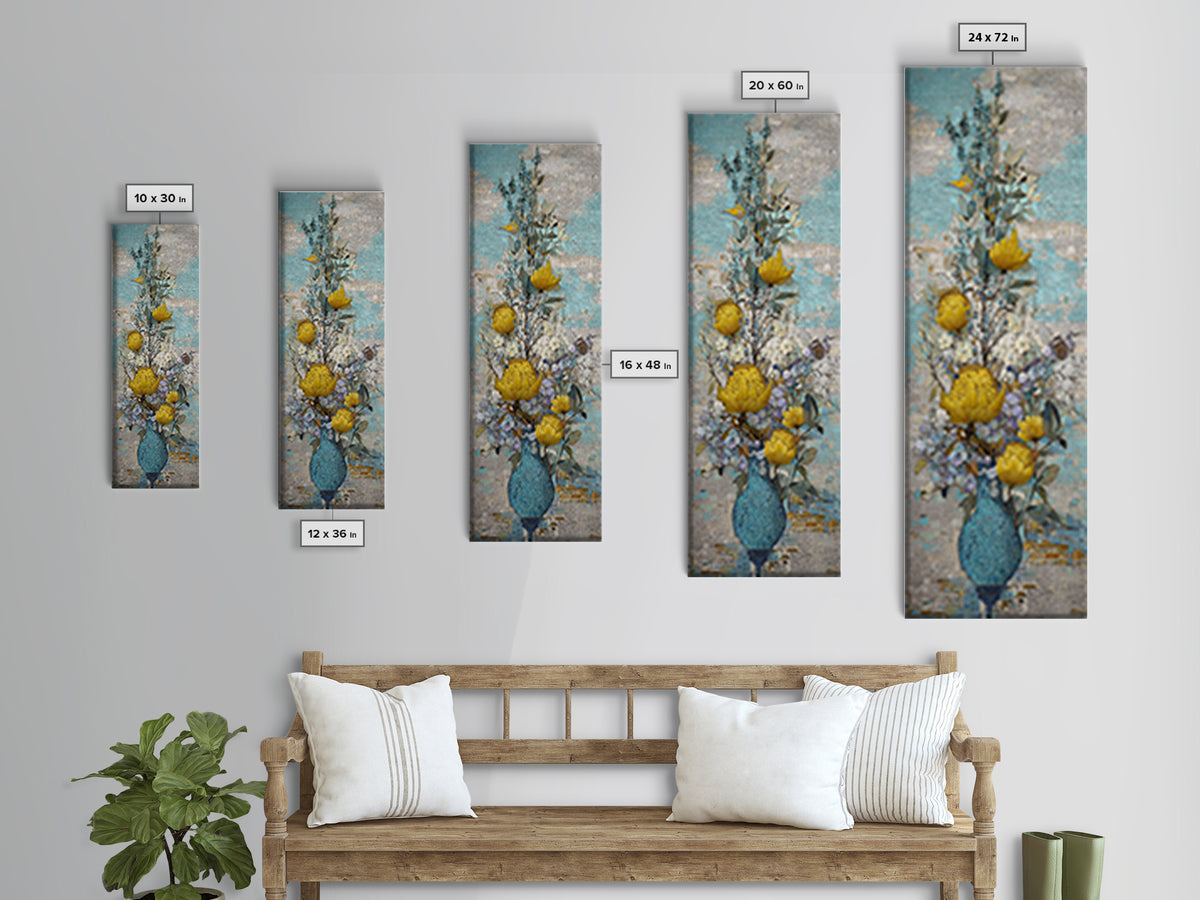 Turquoise Tile Fish Scale Pattern Canvas Print, Moroccan Art, Map Wall Art, Living Room Decor, Marrakesh, Luxury Decor, MOR-1x3-33