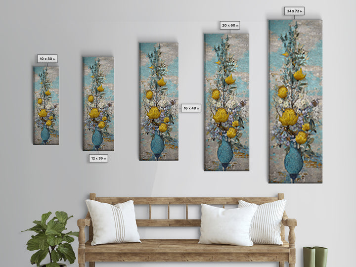 Turquoise Tile Fish Scale Pattern Canvas Print, Moroccan Art, Map Wall Art, Living Room Decor, Marrakesh, Luxury Decor, MOR-1x3-33