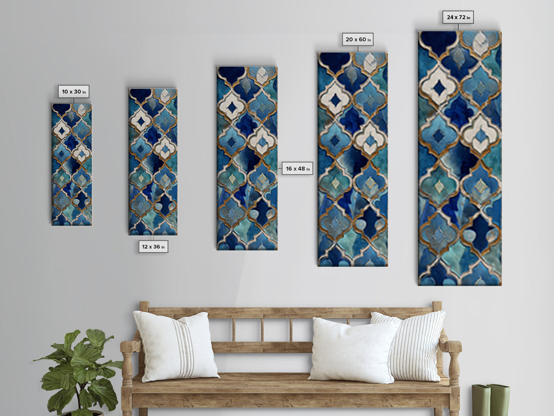 Islamic Geometric Rosette Canvas Print, Moroccan Art, Set of 3 Prints, Living Room Decor, Abstract Art, Marrakesh, Modern Rug, MOR-1x3-48