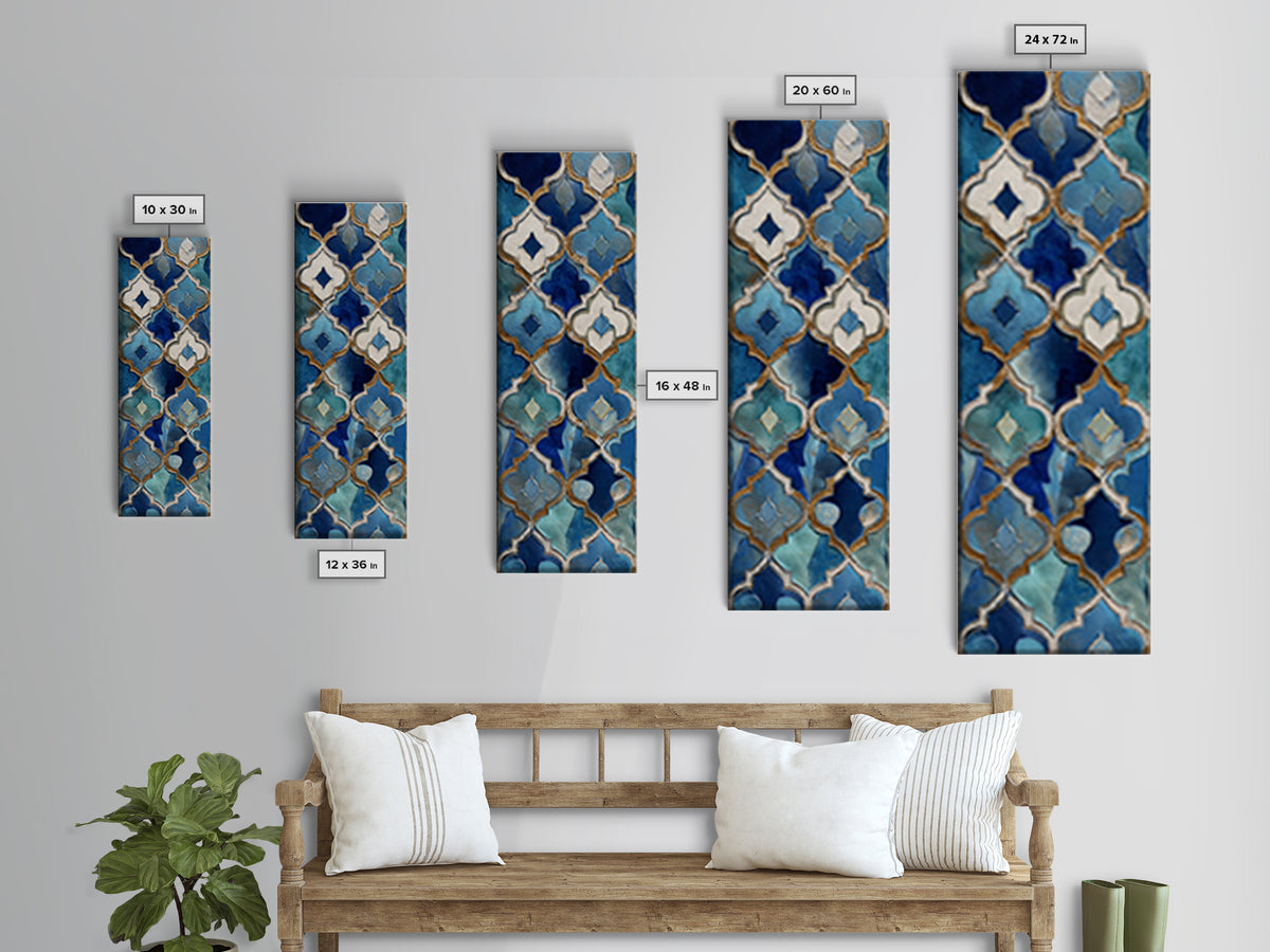 Islamic Geometric Rosette Canvas Print, Moroccan Art, Set of 3 Prints, Living Room Decor, Abstract Art, Marrakesh, Modern Rug, MOR-1x3-48
