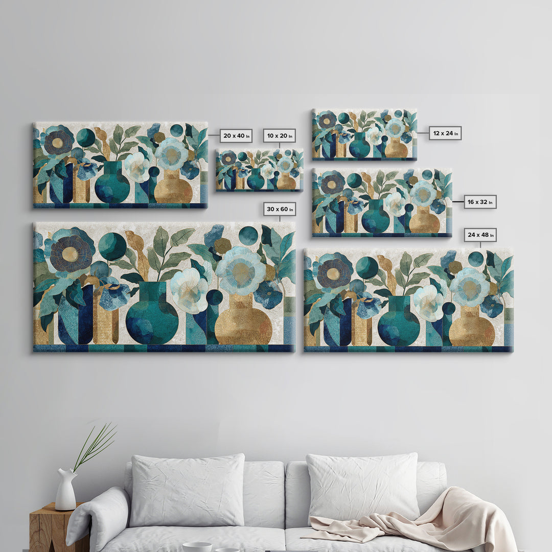 Henna Floral Ornament Pattern Canvas Print, Moroccan Art, Luxury Decor, Living Room Decor, Oil Painting, Marrakesh, Printable, MOR-2x1-4