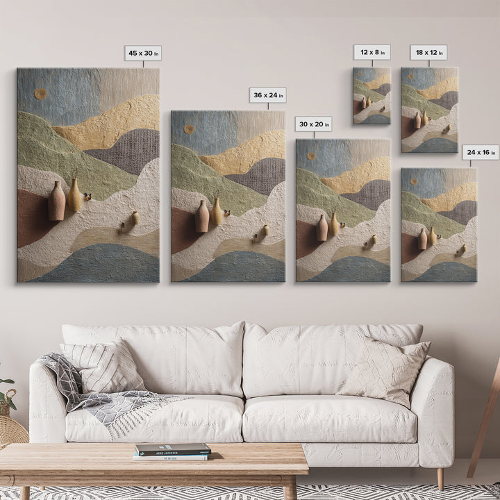 Sahara Dune Waves Framed Canvas Print, Moroccan Art, Boho Decor, Living Room Decor, Oil Painting, Marrakesh, Ramadan Decor, MOR-2x3-100
