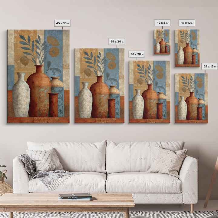 Henna Floral Ornament Pattern Framed Canvas Print, Moroccan Art, Neutral Wall Art, Living Room Decor, Fine Art, Marrakesh, MOR-2x3-88