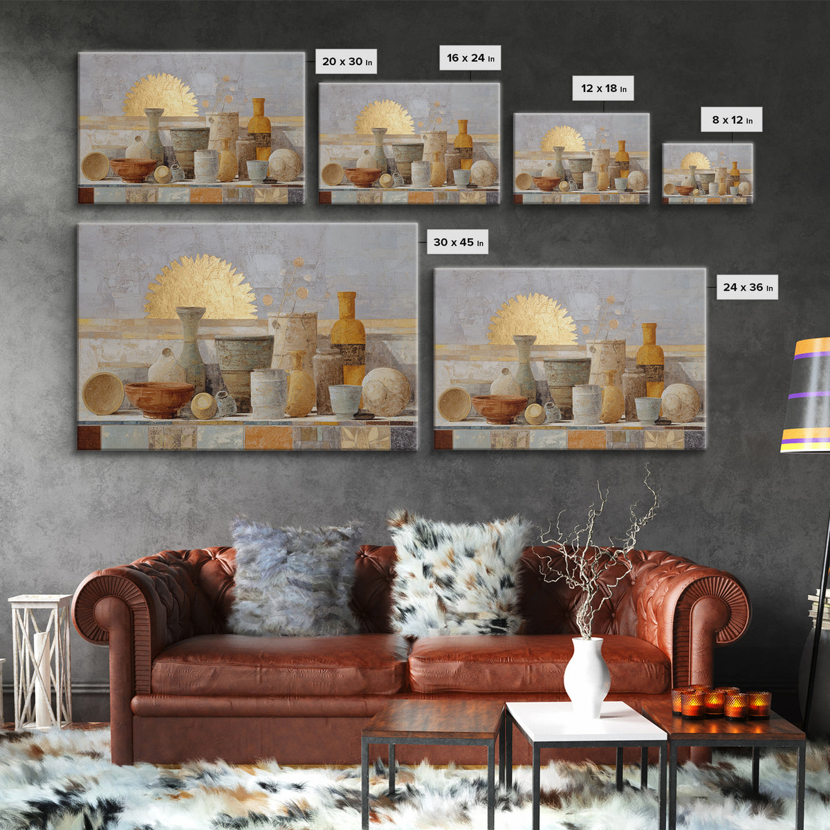 Gold Geometric Sunburst Framed Canvas Print, Moroccan Art, Living Room Decor, Fine Art, Marrakesh, Travel Poster, Map Wall Art, MOR-3x2-100