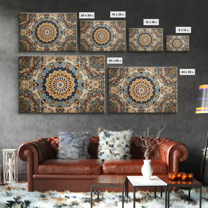 Islamic Geometric Rosette Canvas Print, Moroccan Art, Modern Decor, Living Room Decor, Abstract Art, Marrakesh, Wall Decor, MOR-3x2-16