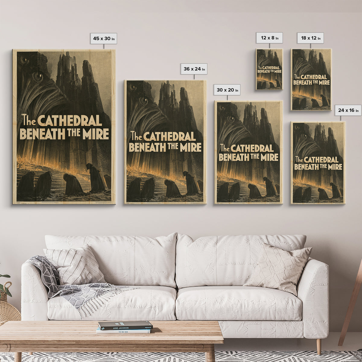 The Cathedral Beneath The Mire, English Language Horror Movie Poster, 1930s Horror Art, Gothic Cinema Wall Art, Canvas Print