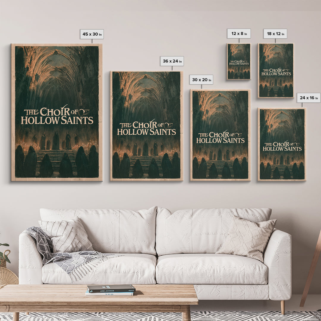 The Choir Of Hollow Saints, English Language Horror Movie Poster, 1970s Horror Art, Retro Horror Movie Art, Framed Canvas Print