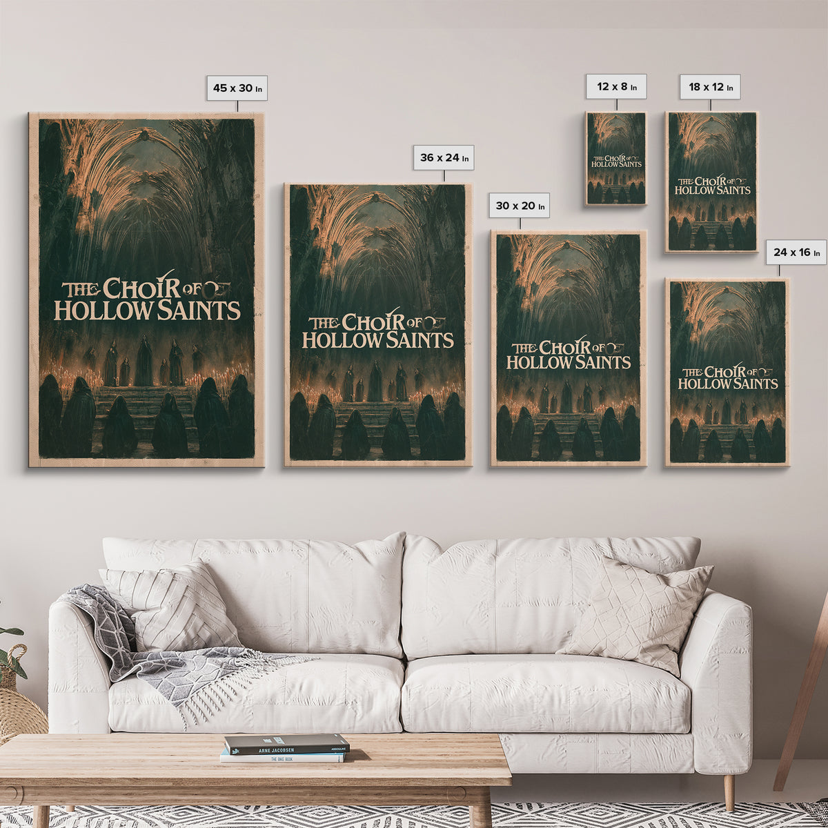 The Choir Of Hollow Saints, English Language Horror Movie Poster, 1970s Horror Art, Retro Horror Movie Art, Framed Canvas Print