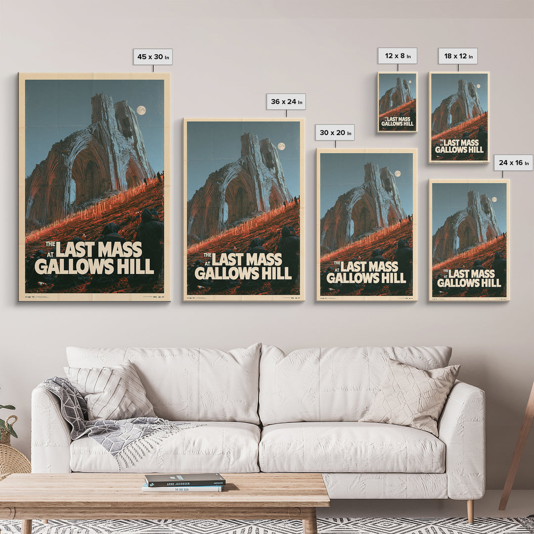 The Last Mass At Gallows Hill, English Language Horror Movie Poster, Giallo Horror Art, Classic Monster Poster, Framed Canvas Print