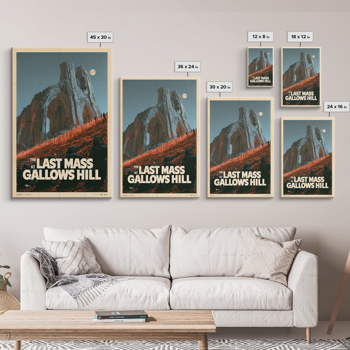 The Last Mass At Gallows Hill, English Language Horror Movie Poster, Giallo Horror Art, Classic Monster Poster, Framed Canvas Print