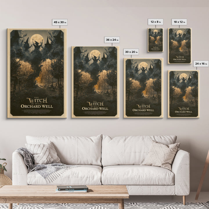 The Witch In The Orchard Well, English Language Horror Movie Poster, Gothic Nightmare Art, Retro Horror Movie Art, Canvas Print