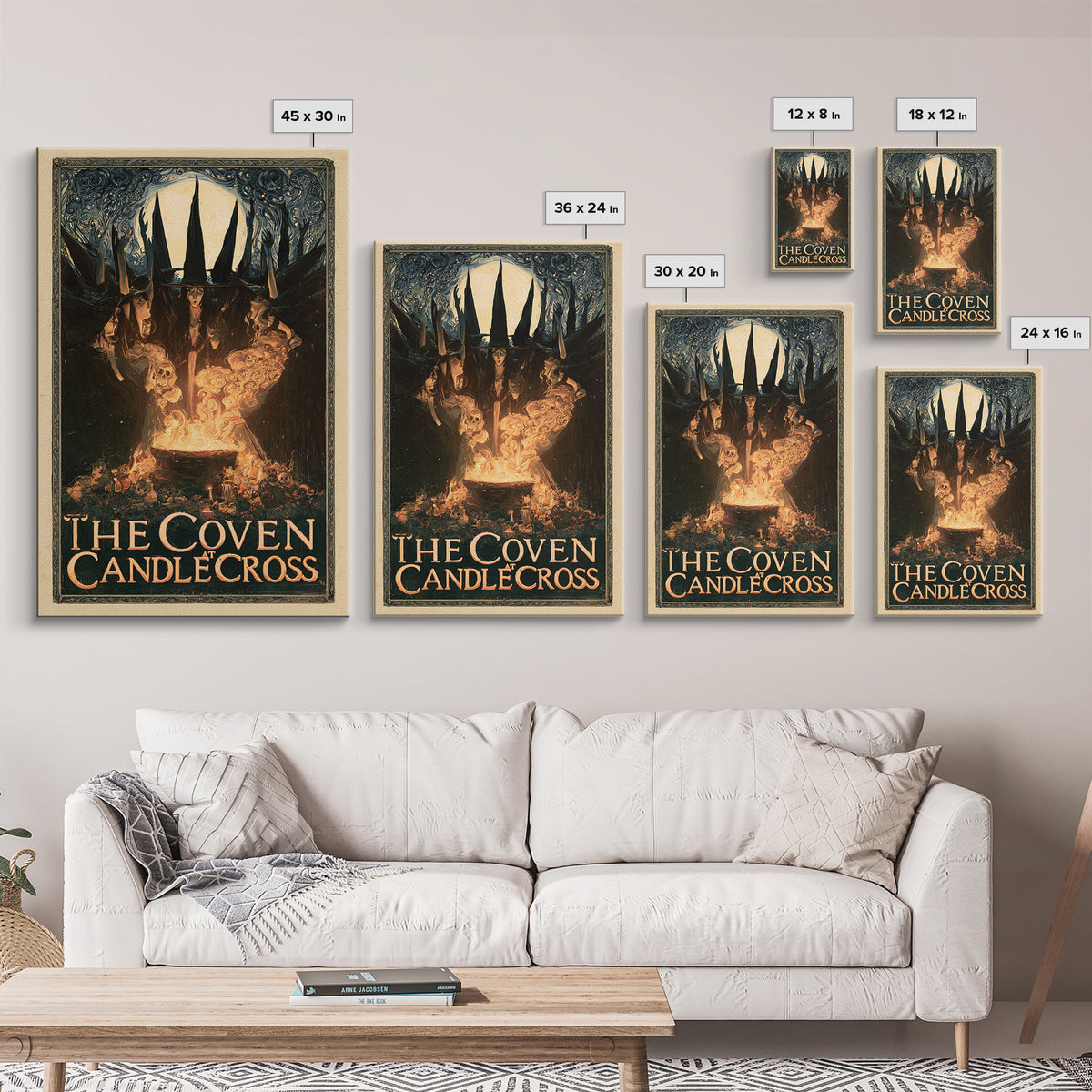 The Coven At Candlecross, English Language Horror Movie Poster, Stained Glass Gothic Art, Cult Horror Poster, Canvas Print