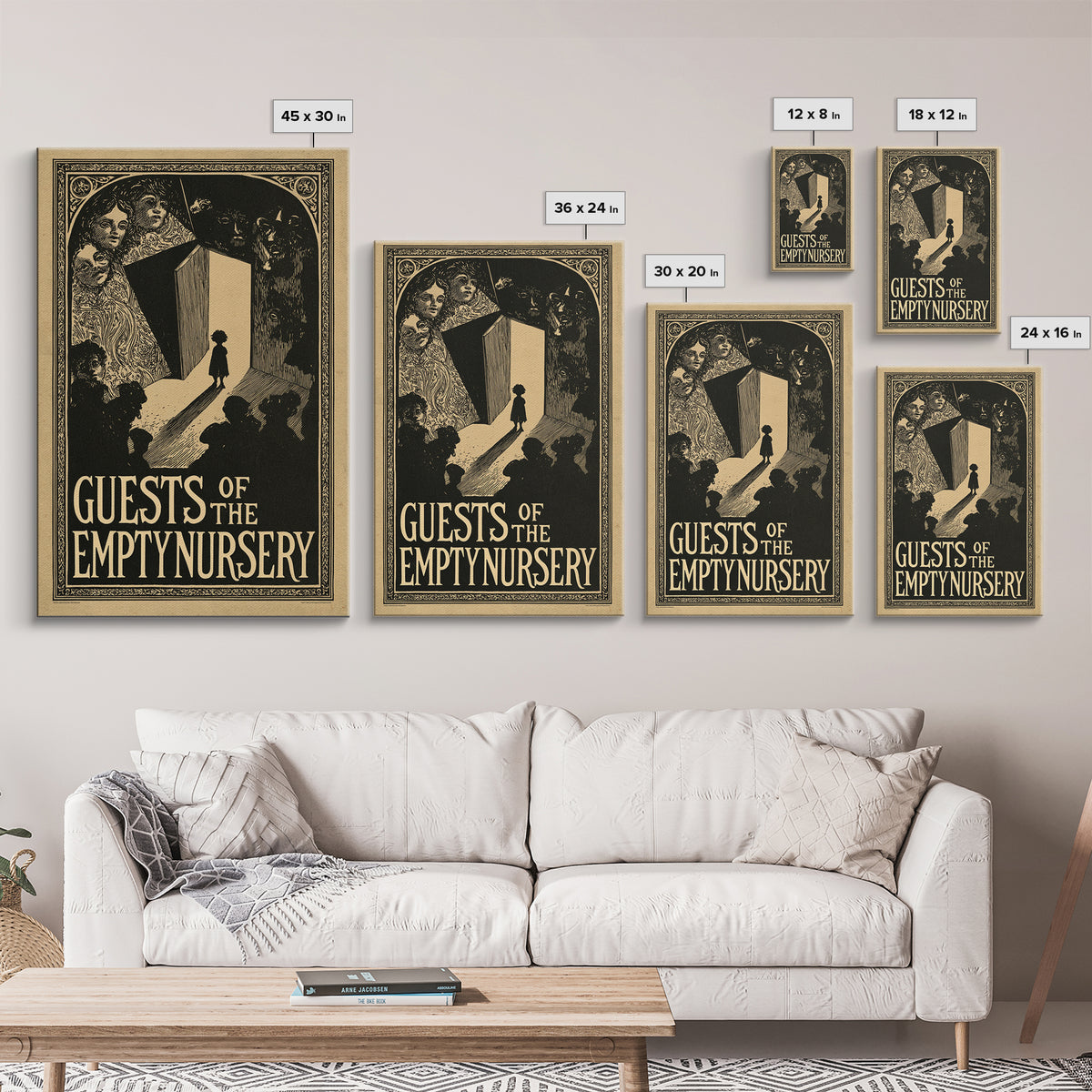 Guests Of The Empty Nursery, English Language Horror Movie Poster, Decadent Line Art, Classic Monster Poster, Horror Wall Decor