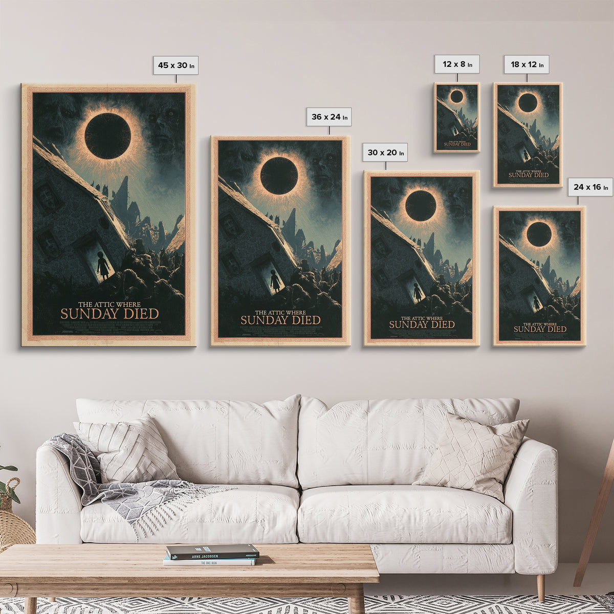 The Attic Where Sunday Died, English Language Horror Movie Poster, Dark Romantic Horror Art, Cult Horror Poster, Canvas Print