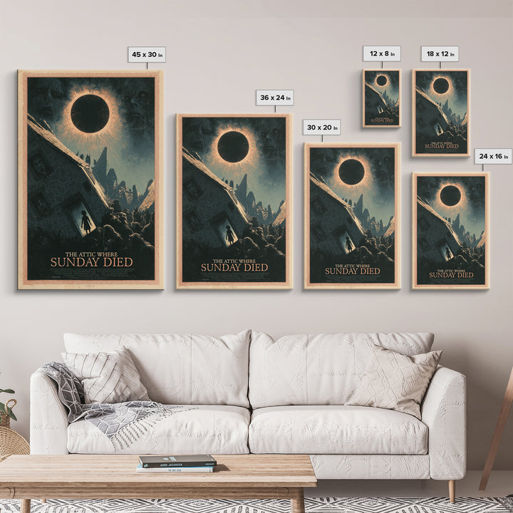 The Attic Where Sunday Died, English Language Horror Movie Poster, Dark Romantic Horror Art, Cult Horror Poster, Canvas Print
