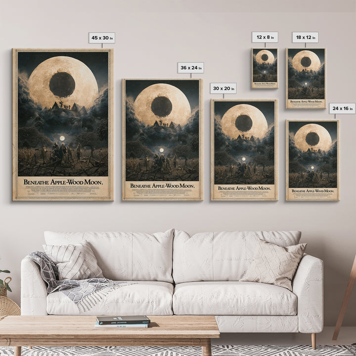 Beneath The Apple-Wood Moon, English Language Horror Movie Poster, Dark Romantic Horror Art, Retro Horror Movie Art, Canvas Print