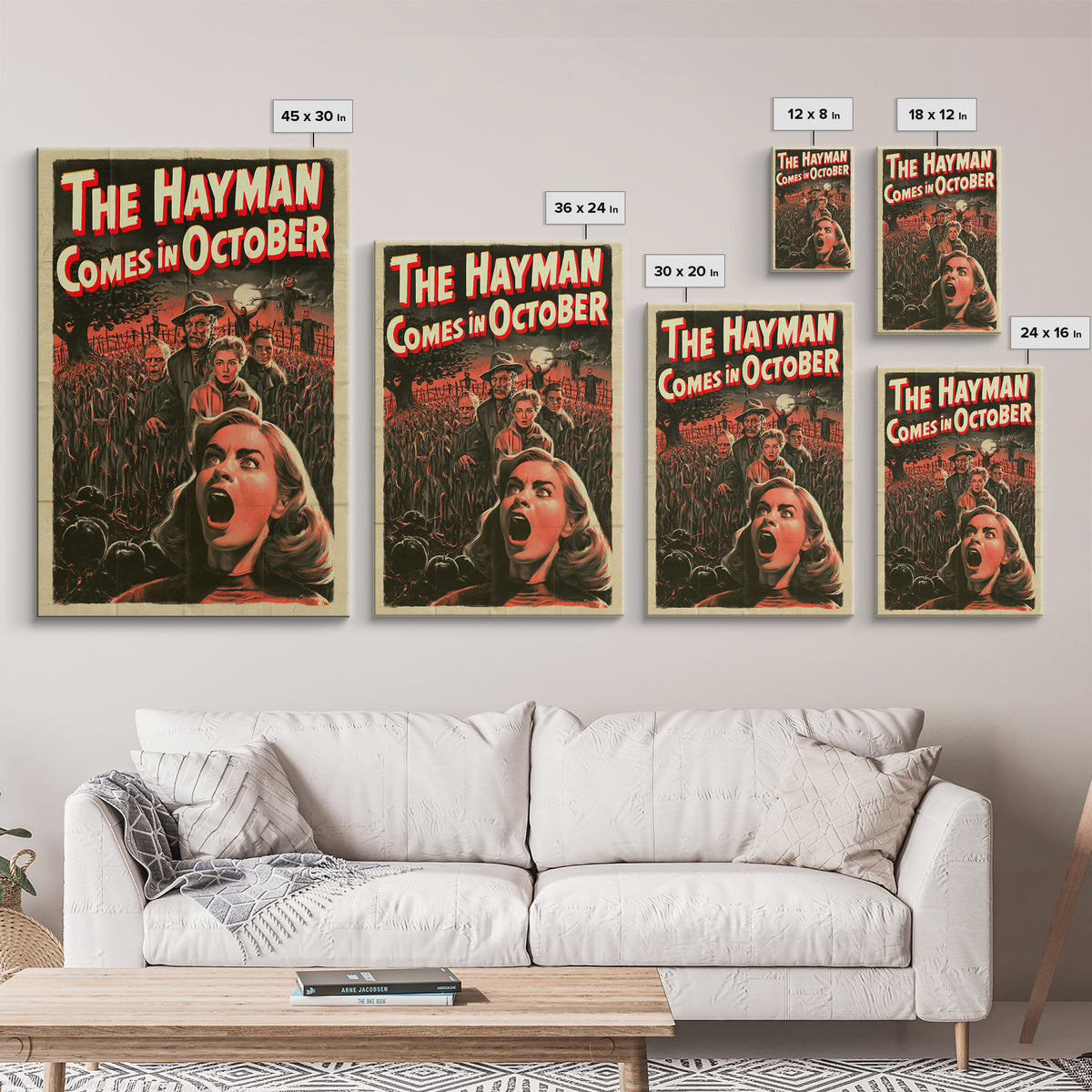 The Hayman Comes In October, English Language Horror Movie Poster, 1950s Creature-Feature One-Sheet Inspired Art, Gothic Cinema Wall Art