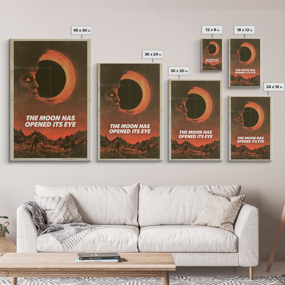 The Moon Has Opened Its Eye, English Language Horror Movie Poster, 1970s Horror Art, Retro Horror Movie Art, Framed Canvas Print