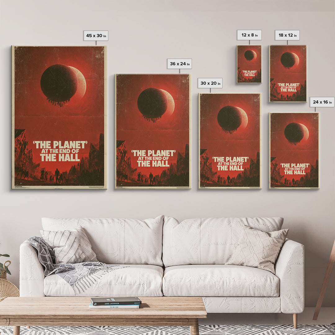The Planet At The End Of The Hall, English Language Horror Movie Poster, 1970s Horror Art, Gothic Cinema Wall Art, Canvas Print