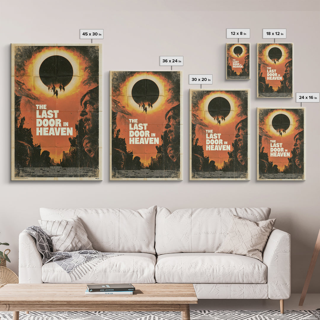 The Last Door In Heaven, English Language Horror Movie Poster, 1970s Horror Art, Retro Horror Movie Art, Framed Canvas Print
