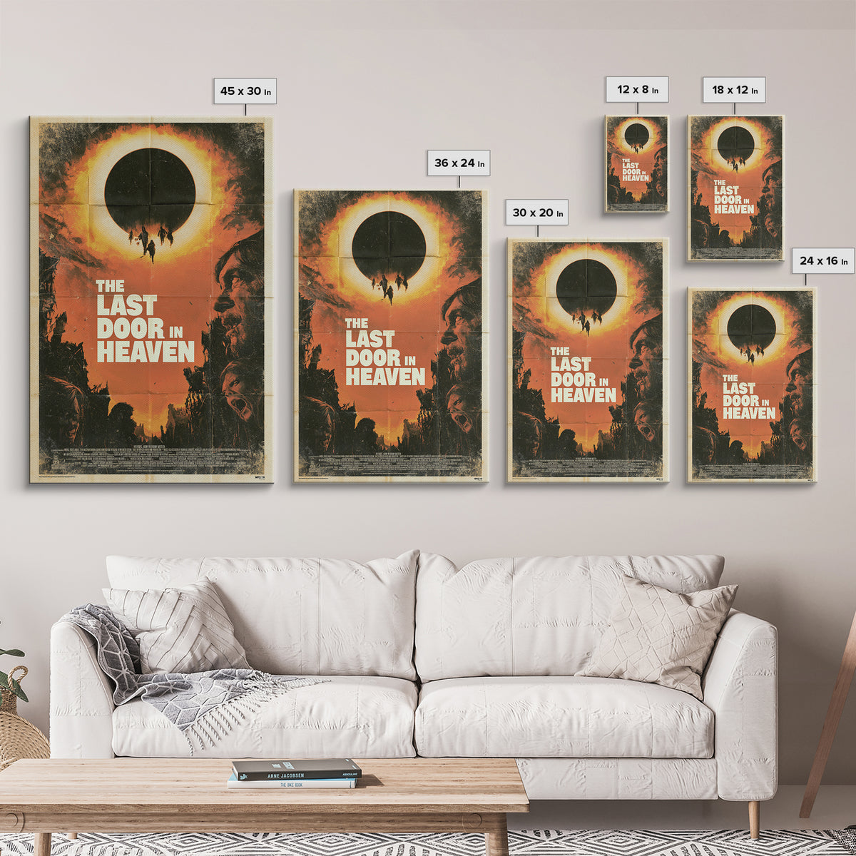 The Last Door In Heaven, English Language Horror Movie Poster, 1970s Horror Art, Retro Horror Movie Art, Framed Canvas Print