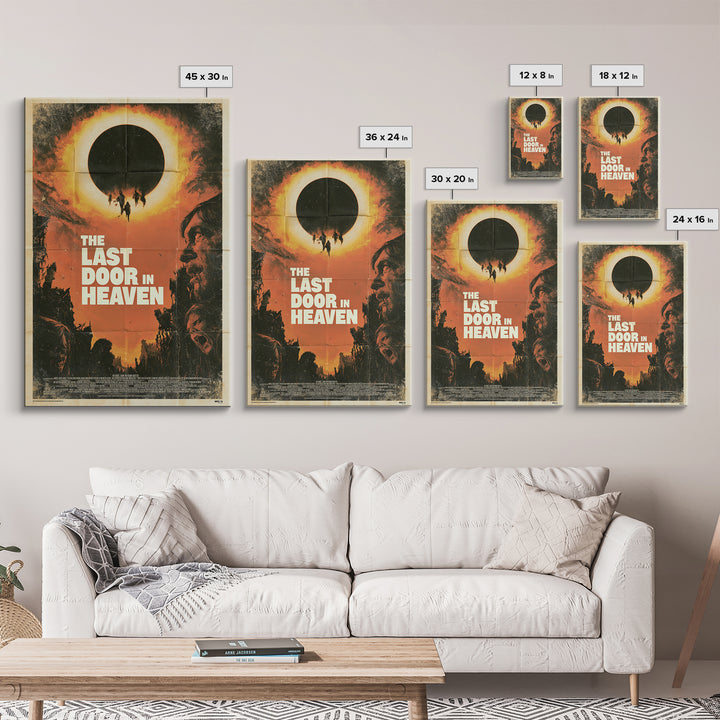 The Last Door In Heaven, English Language Horror Movie Poster, 1970s Horror Art, Retro Horror Movie Art, Framed Canvas Print