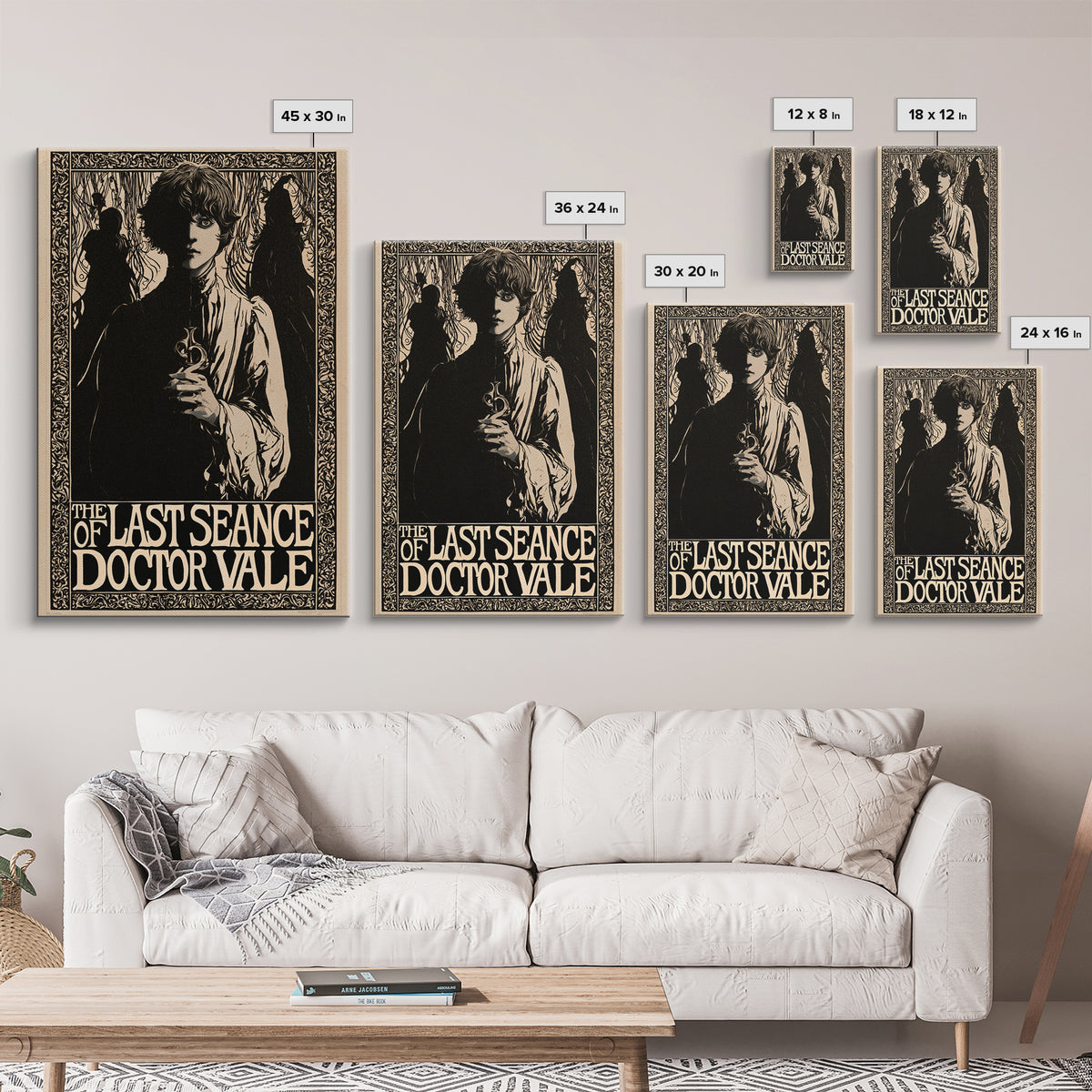 The Last Seance Of Doctor Vale, English Language Horror Movie Poster, Decadent Line Art, Retro Horror Movie Art, Canvas Print