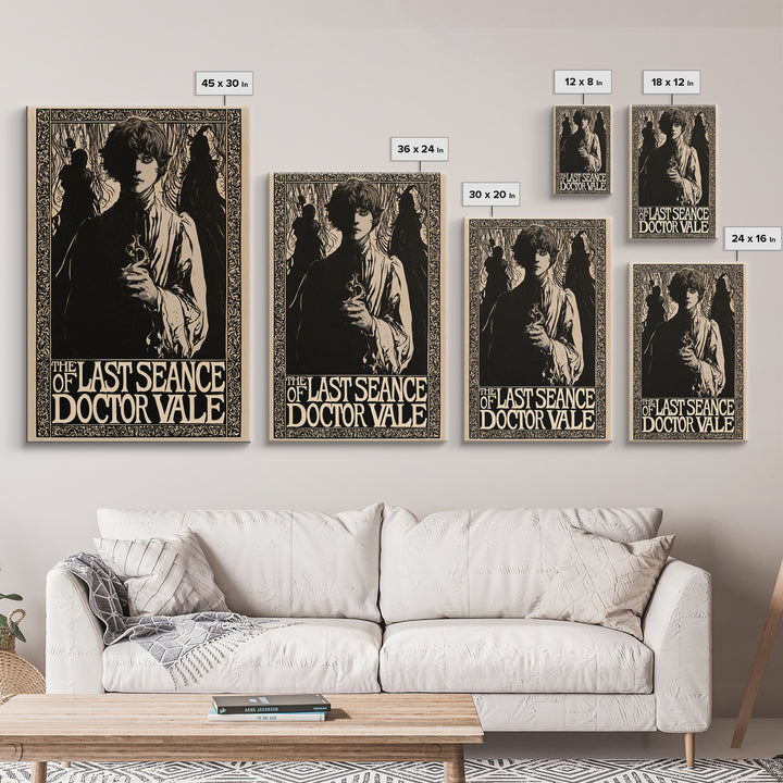 The Last Seance Of Doctor Vale, English Language Horror Movie Poster, Decadent Line Art, Retro Horror Movie Art, Canvas Print